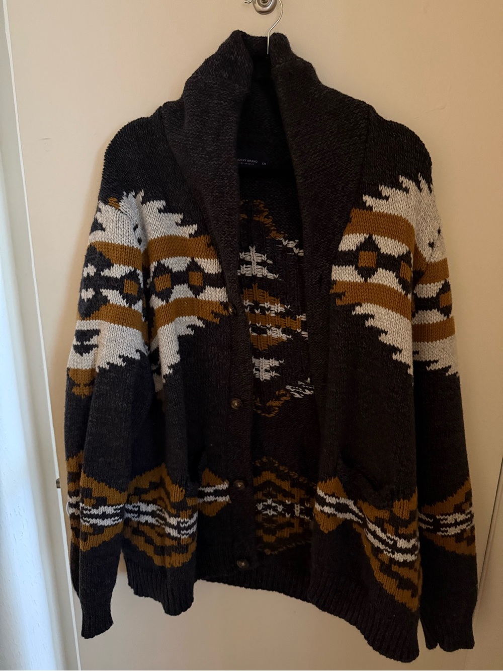 Lucky Brand Legacy Southwestern Print Shawl Cardigan